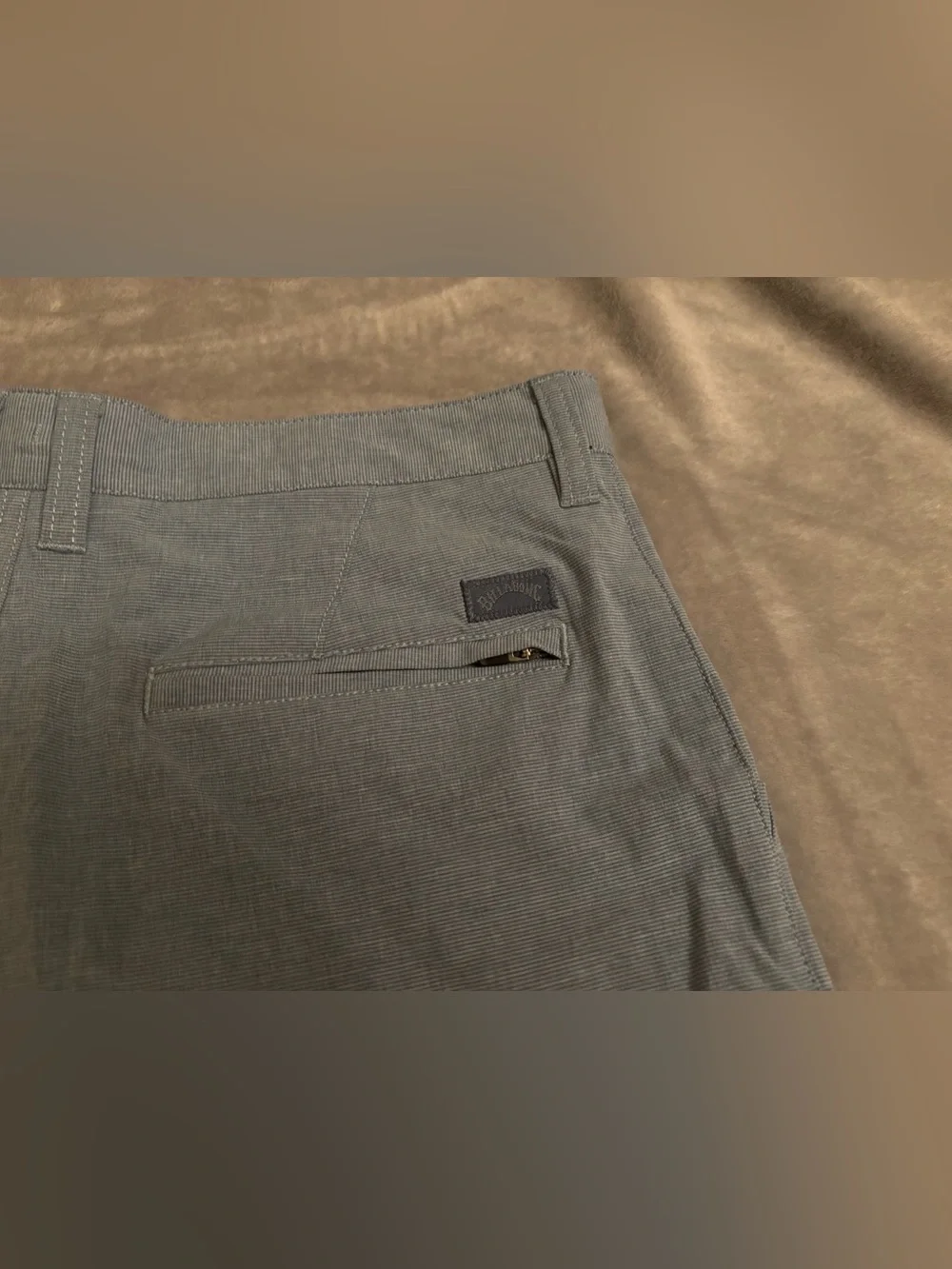 Billabong Recycler Crossfire Hybrid Blue Shorts Flat Front Button Slash Pockets